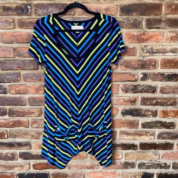 Philosophy Striped Short Sleeve Mini Dress Women's Size Small - Picture 1 of 6